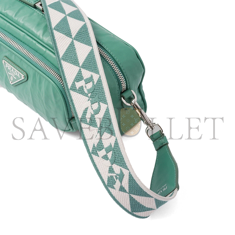 Pra*a nappa antique leather multi-pocket shoulder bag 1bh198 (22*10.5*7cm)